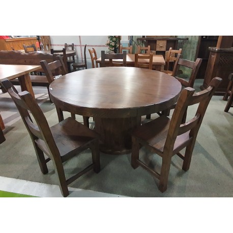 Mesa redonda castaño